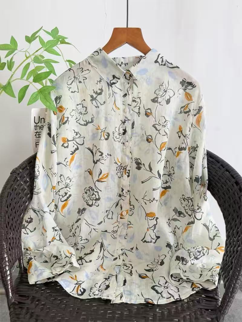 Japan Summer Clothing Women - 2026 Vintage clothing 100% ramie shirts