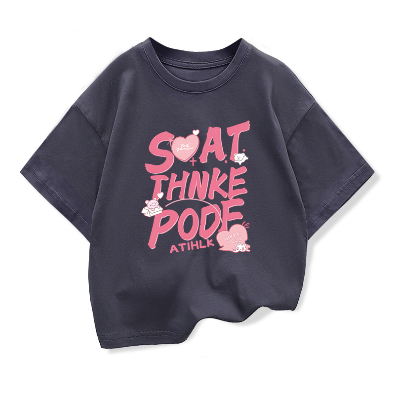 Summer Clothing Drawing For Kids - 2026 Trendy Girls Loose Short Sleeve