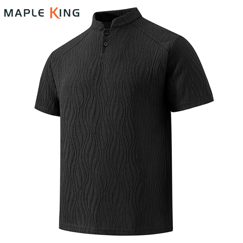 Summer Clothing Cheap - Bark Texture Menswear Clothing Henley Shirt