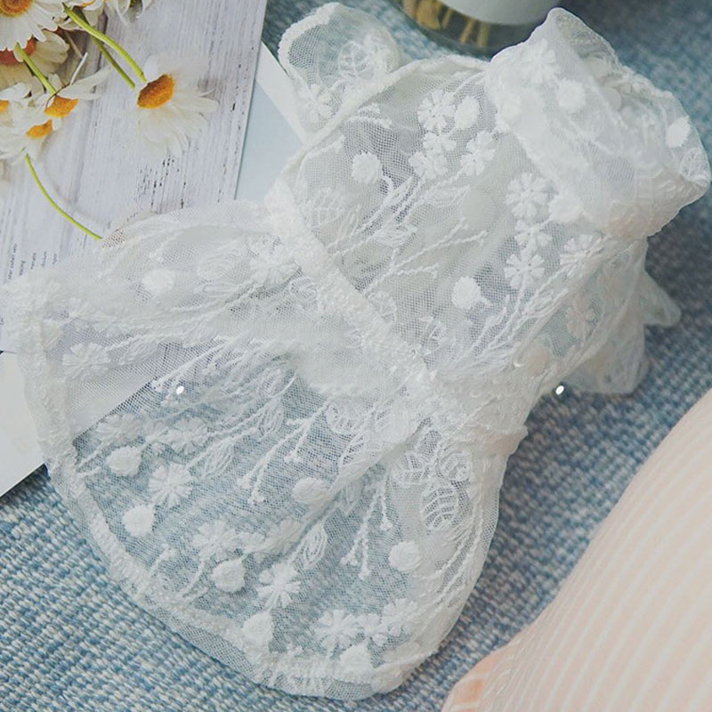 Xl Summer Clothing - Trắng Ren Công Chúa Chó Làm
