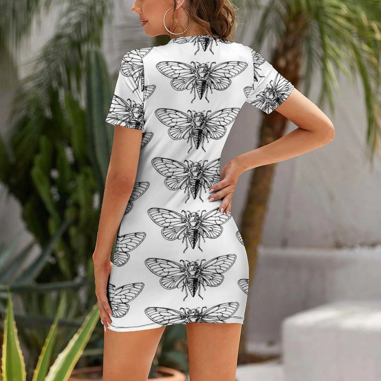 Vintage Cicada Drawing Short-S - đánh giá và giá Summer Clothing Drawing