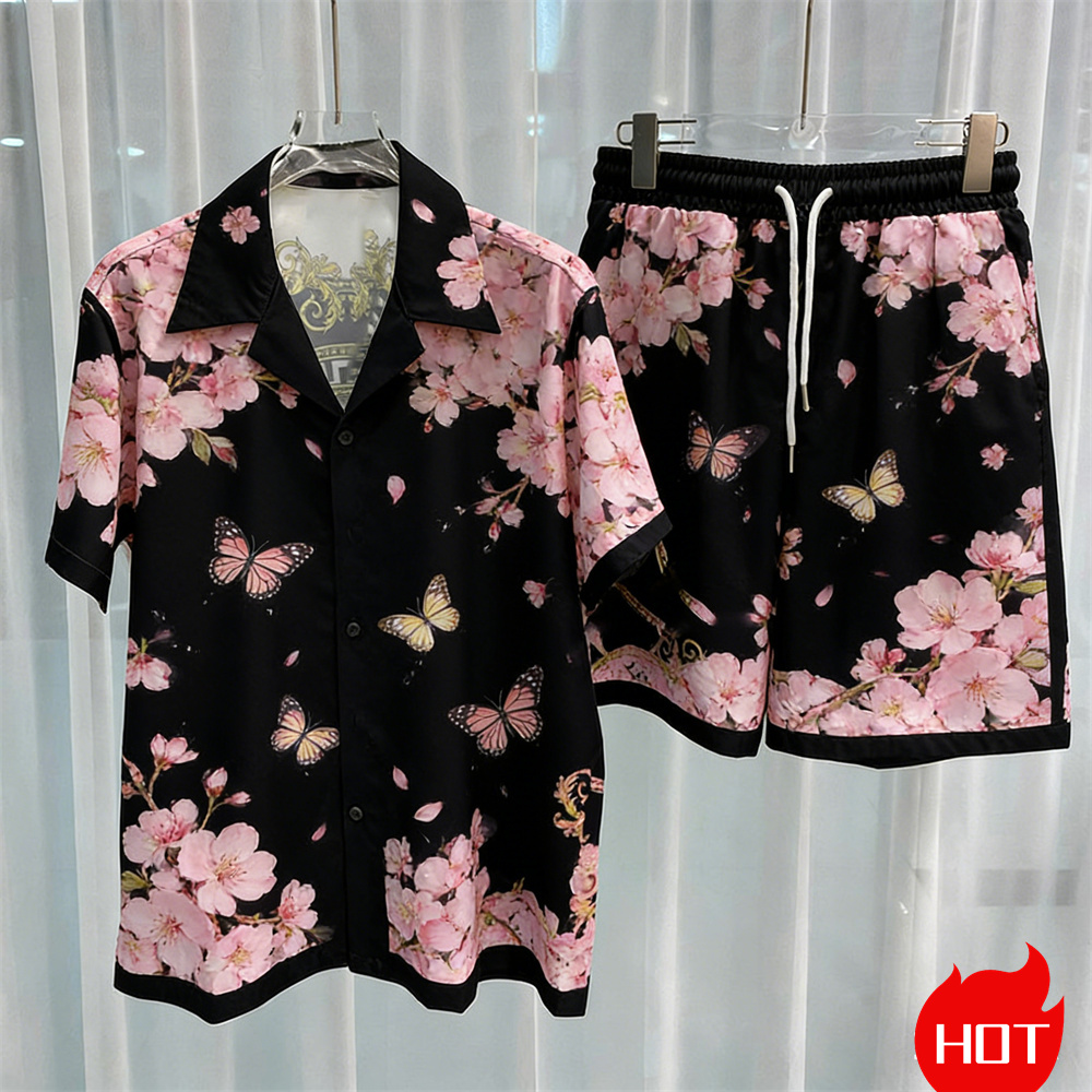 Digital printed men's set fash - đánh giá và giá Summer Clothing Guys