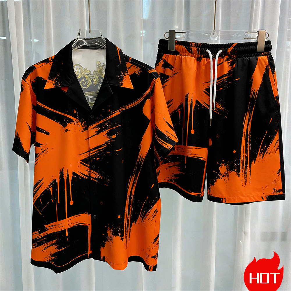 Digital printed men's set fash - đánh giá và giá Summer Clothing Guys