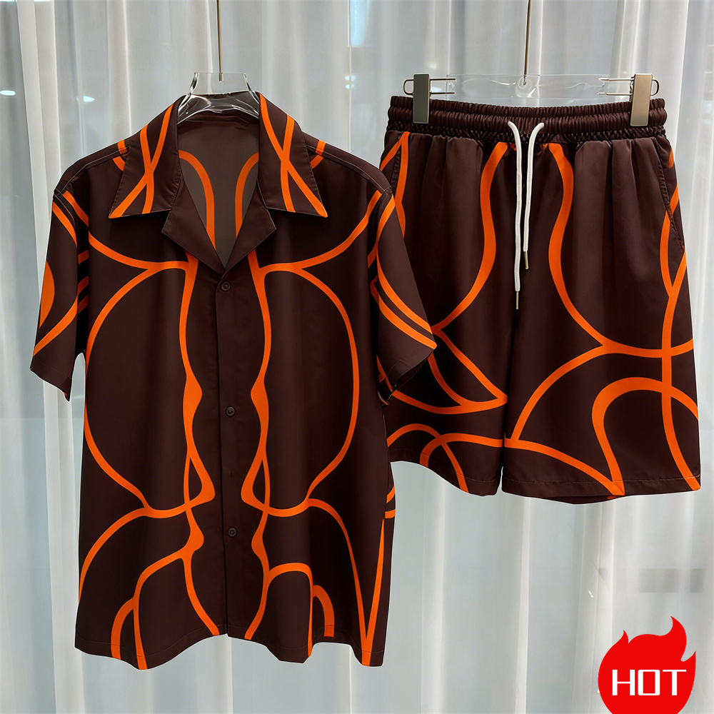 Digital printed men's set fash - đánh giá và giá Summer Clothing Guys
