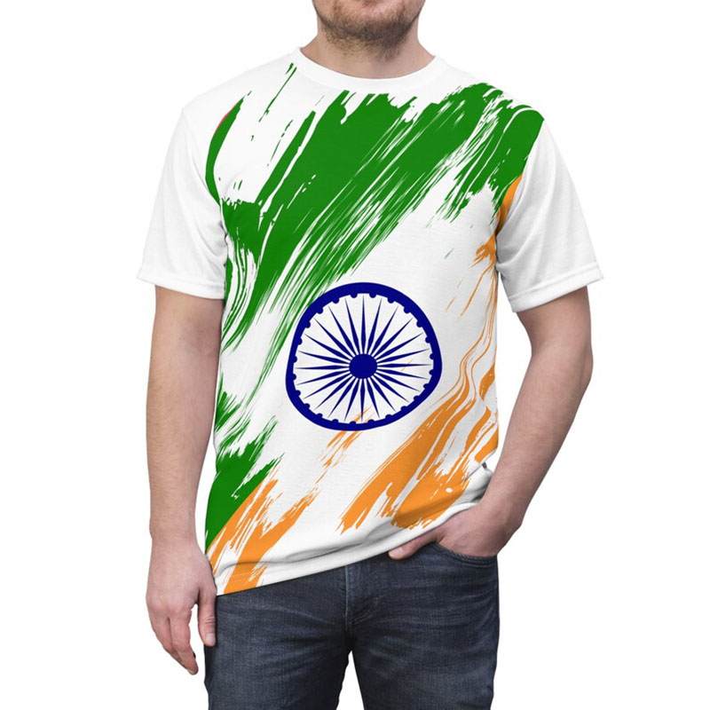 India Flag Print T-shirt Men's - đánh giá và giá Summer Clothing India