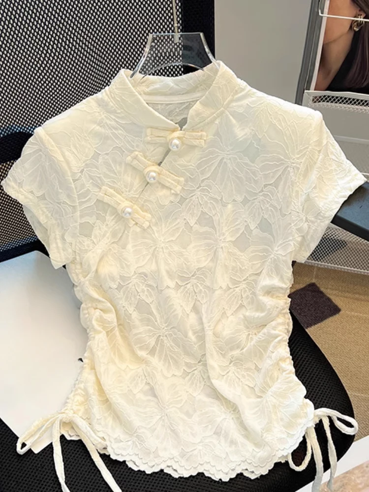 Chinese Styl Shirts Stand Neck - đánh giá và giá Summer Clothing Drawing