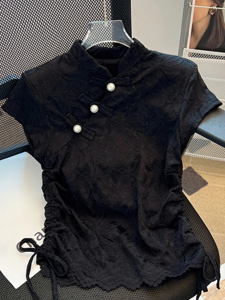 Chinese Styl Shirts Stand Neck - đánh giá và giá Summer Clothing Drawing