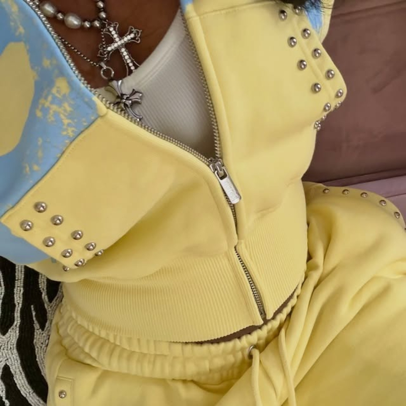 2 Pcs Hoodie Co-ords Yellow Me - đánh giá và giá Summer Clothing Cheap