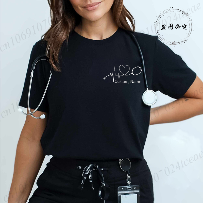 Custom Name Nurse Shirt Stetho - đánh giá và giá Summer Clothing Name