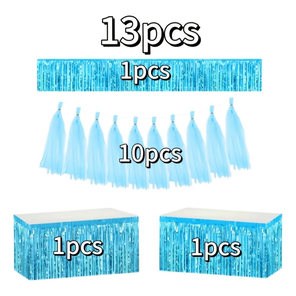 13Pcs Light Blue Foil Fringe T - đánh giá và giá Summer Clothing Banner
