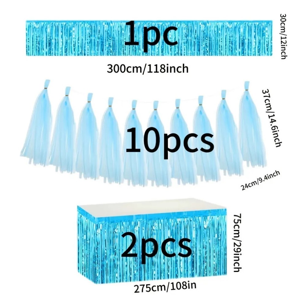 13Pcs Light Blue Foil Fringe T - đánh giá và giá Summer Clothing Banner