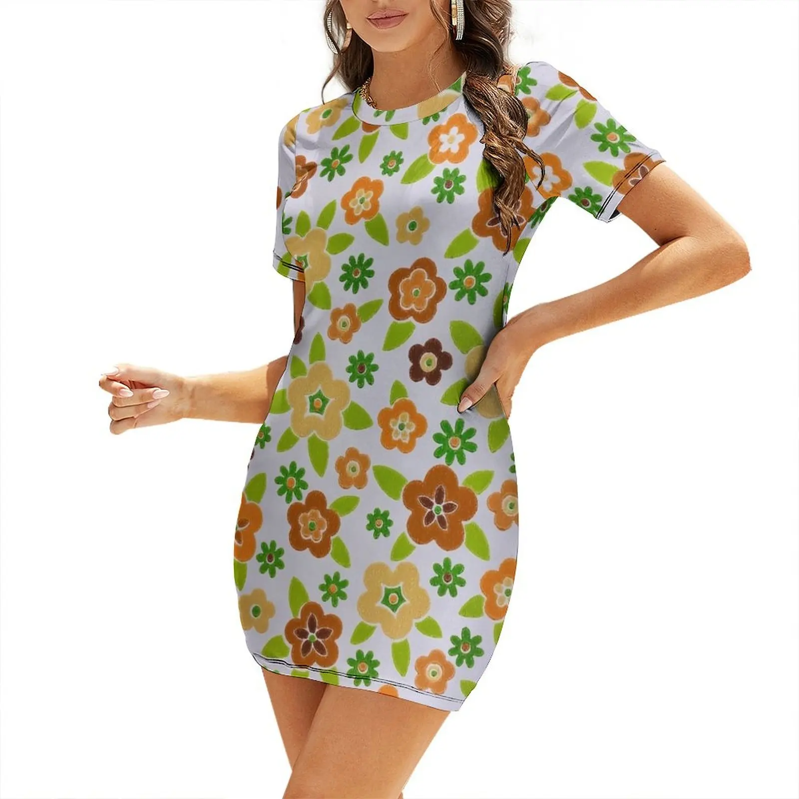 60s Printed-On Flower Design S - đánh giá và giá Summer Clothing Online