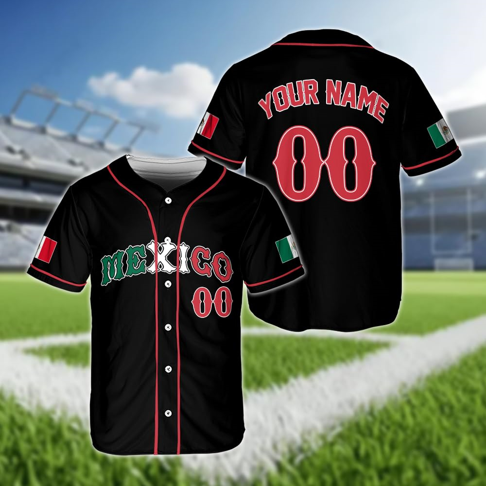 Hot Mexican Flag Baseball Jers - đánh giá và giá Summer Clothing Name