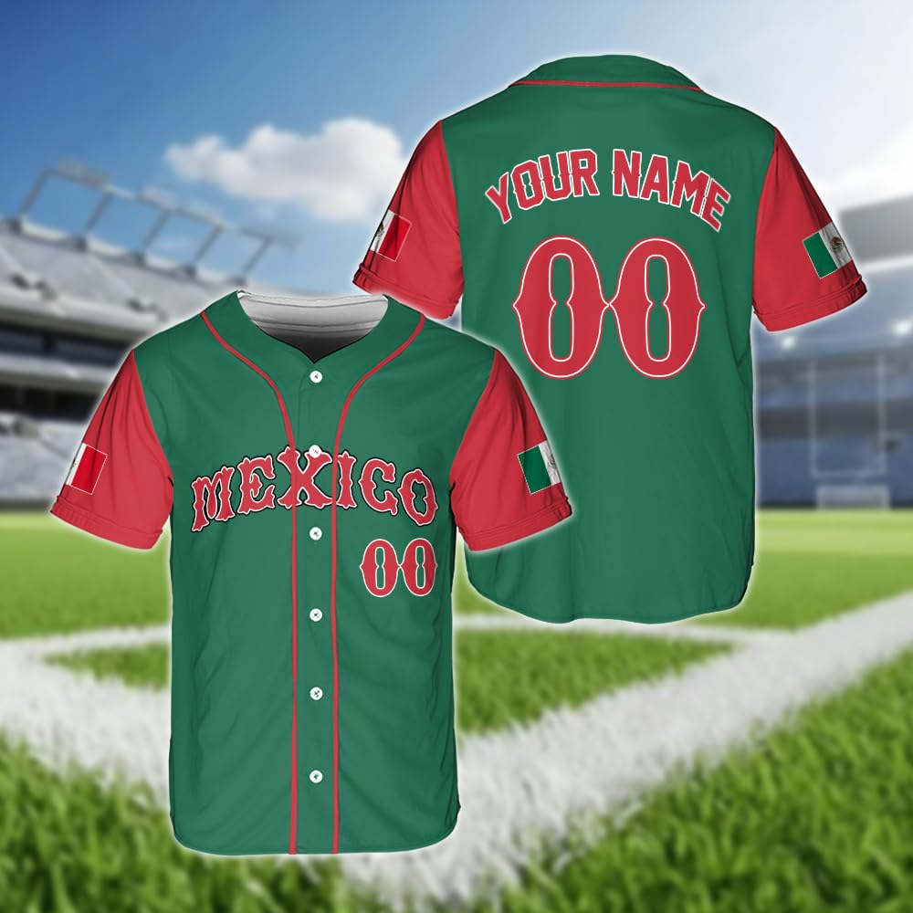 Hot Mexican Flag Baseball Jers - đánh giá và giá Summer Clothing Name