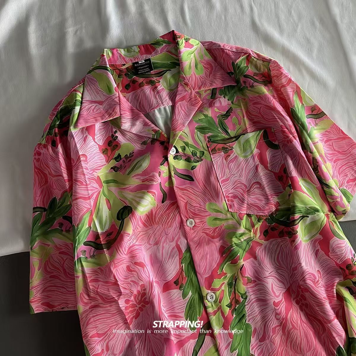 Pink Graffiti Floral Cuban Col - đánh giá và giá Summer Clothing H&M