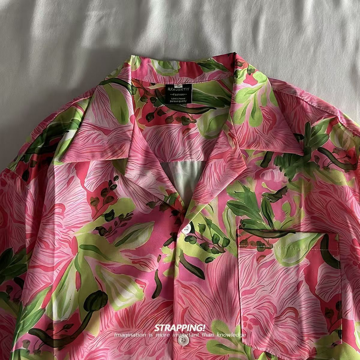 Pink Graffiti Floral Cuban Col - đánh giá và giá Summer Clothing H&M