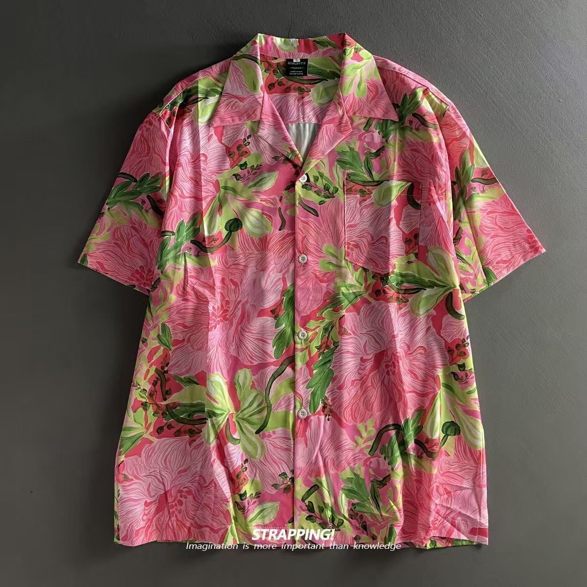 Pink Graffiti Floral Cuban Col - đánh giá và giá Summer Clothing H&M