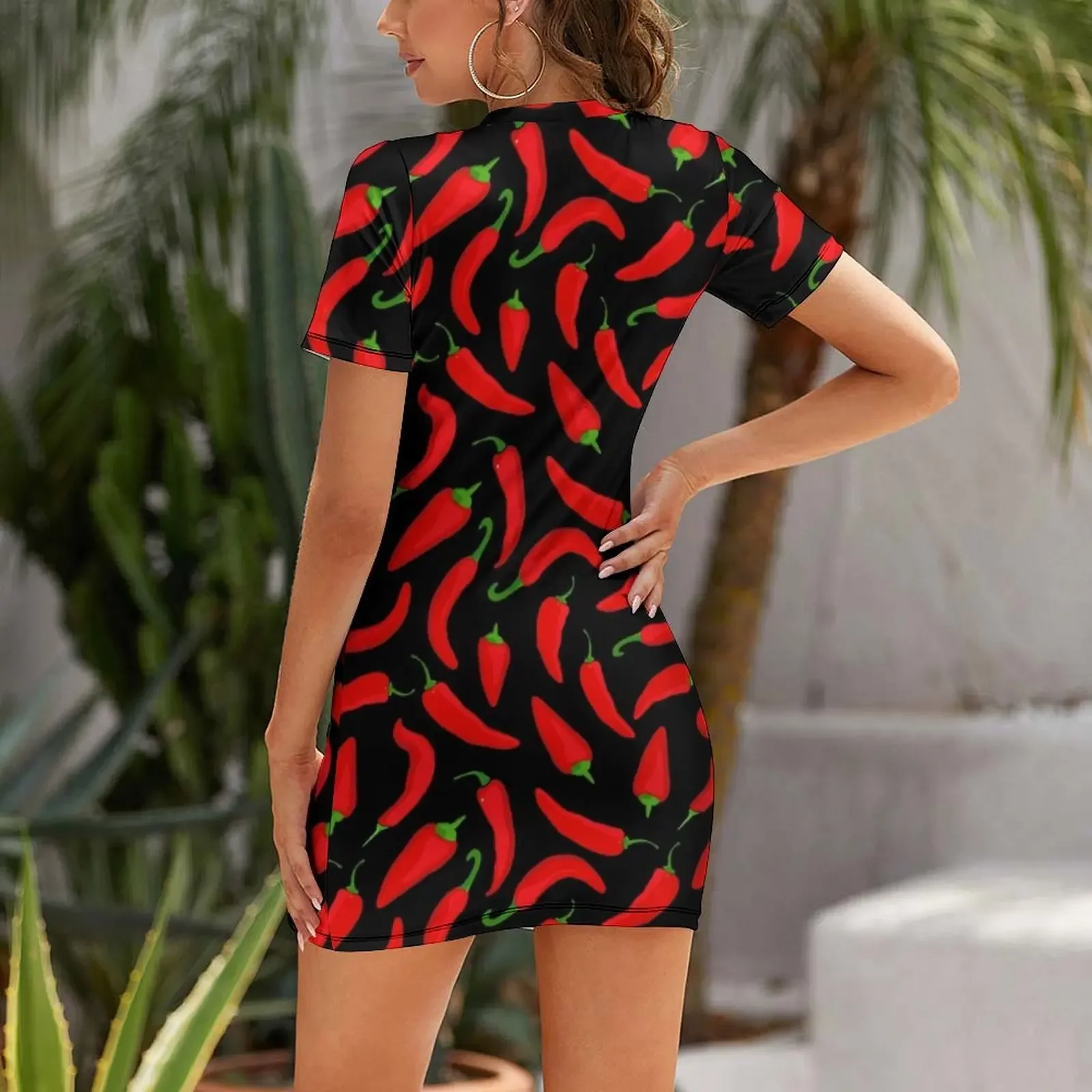 Red Chilli Pepper Pattern on B - đánh giá và giá Summer Clothing Online