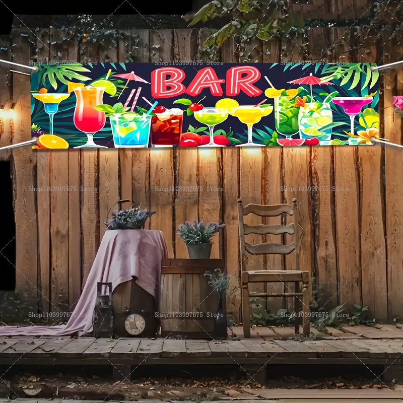 Hawaiian Seaside Bar Party Ban - đánh giá và giá Summer Clothing Banner