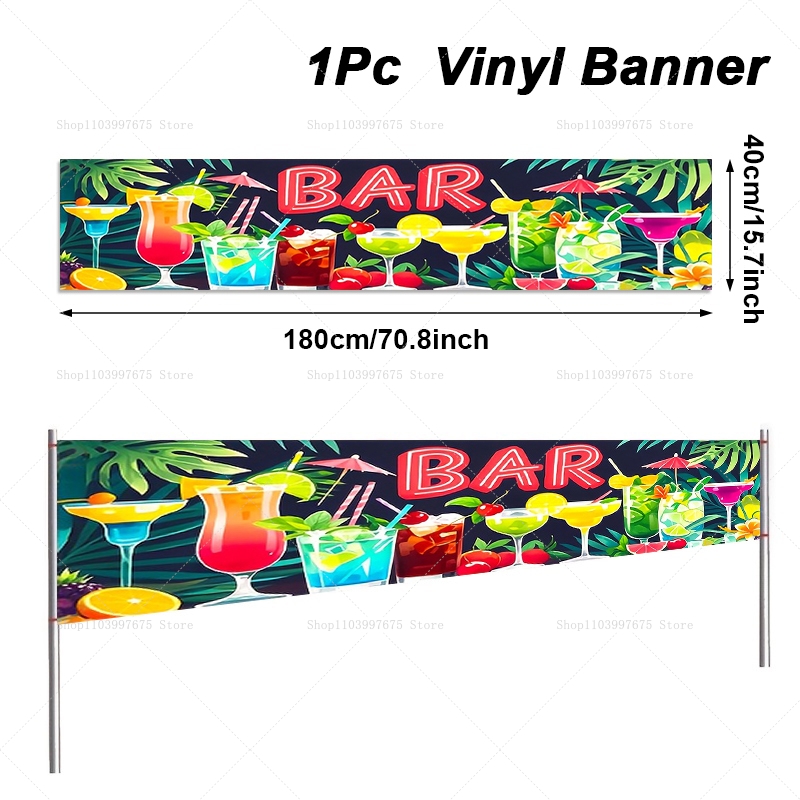 Hawaiian Seaside Bar Party Ban - đánh giá và giá Summer Clothing Banner