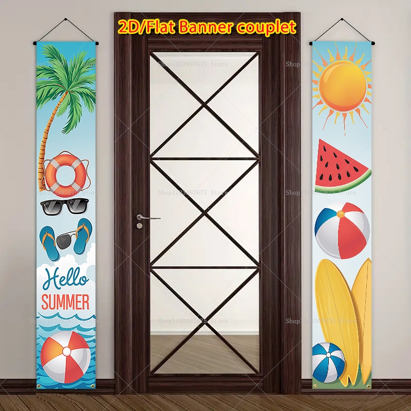 2D Hello Summer Tropical Flora - đánh giá và giá Summer Clothing Banner