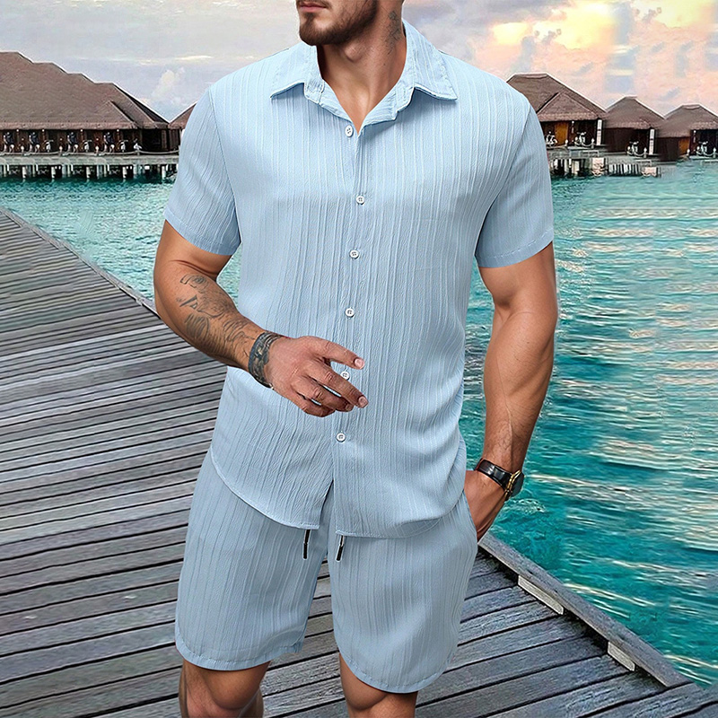 2026 New Men Vertical Wrinkle  - đánh giá và giá Summer Clothing Guys