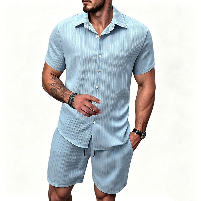 2026 New Men Vertical Wrinkle  - đánh giá và giá Summer Clothing Guys