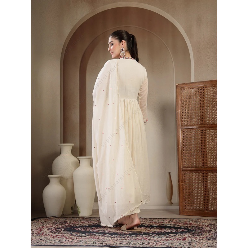 White Cotton Anarkali Kurti Se - đánh giá và giá Summer Clothing India